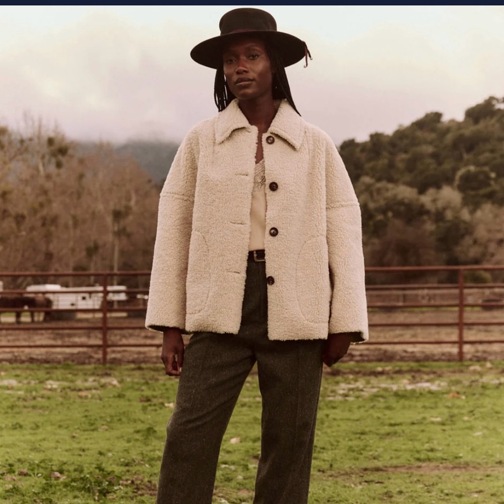Cropped Plush Car Coat.